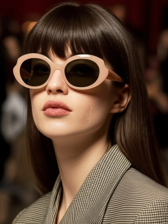 Loewe Women Sunglasses Nude Pink Brown Oval LW40147F 72E NEW AUTHENTIC main image 4